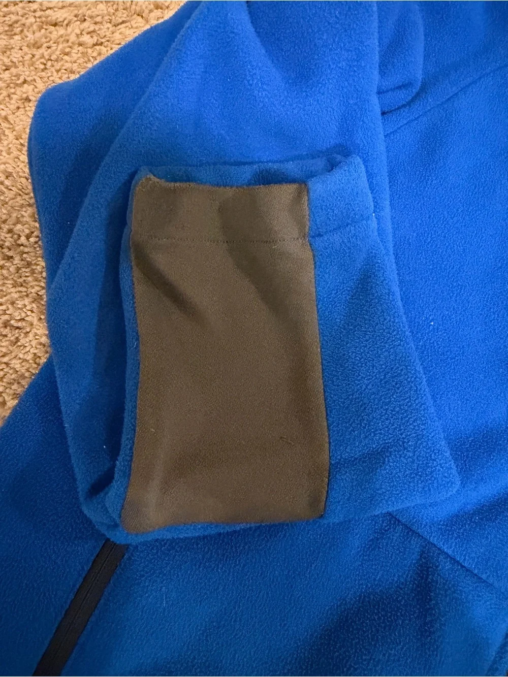 The North Face Kids Royal Blue Zip-Up Hoodie with Gray Chest Pocket